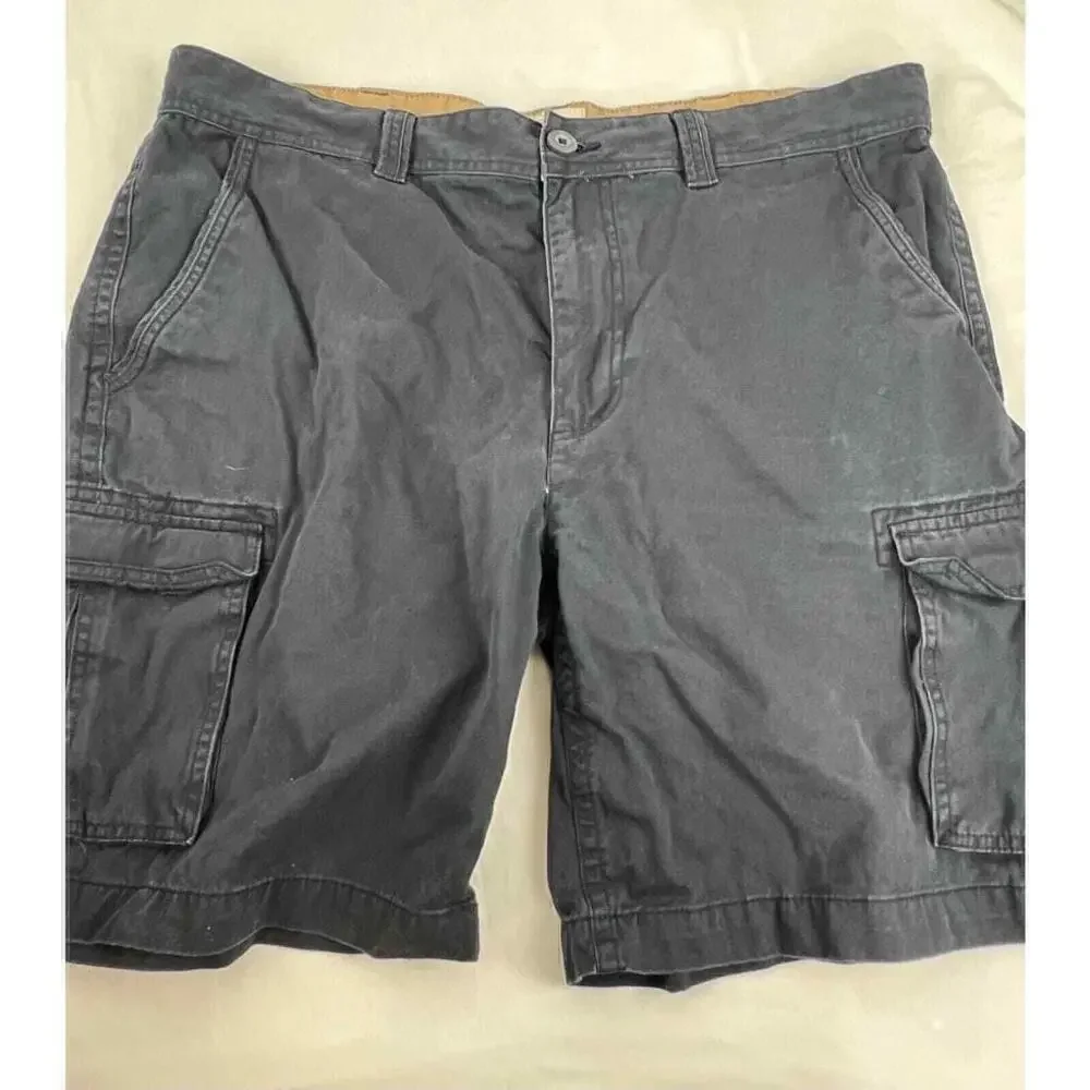 St. John’s Bay Men’s Big and Tall Navy Blue Cargo Shorts 100% Cotton Size 40 EUC